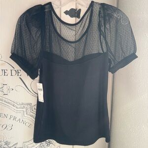 NWT Anthropologie Maeve Sheer Yoke Sweetheart Top